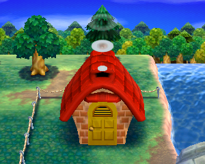 Default exterior of Marcel's house in Animal Crossing: Happy Home Designer