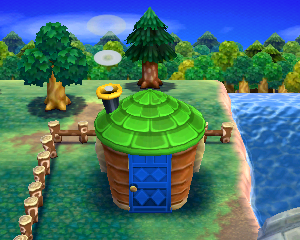 Default exterior of Scoot's house in Animal Crossing: Happy Home Designer