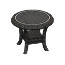Rattan end table's Black variant
