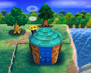 Default exterior of Hans's house in Animal Crossing: Happy Home Designer