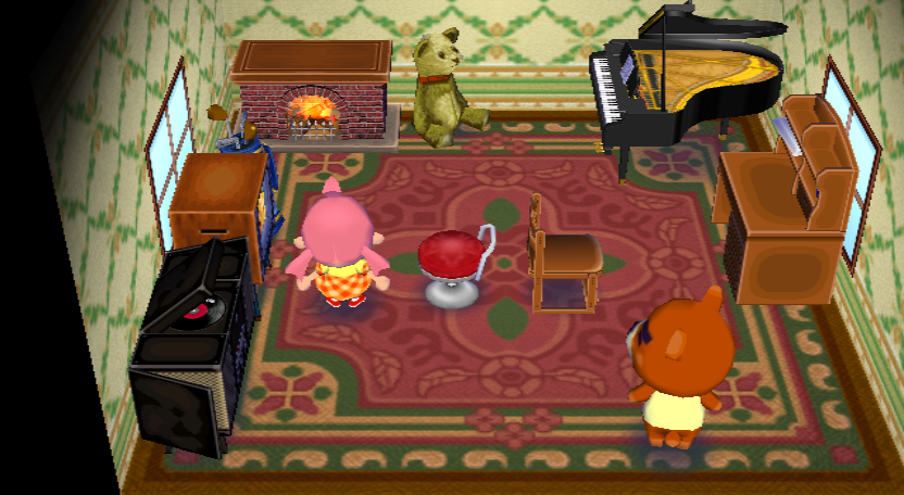 Interior of Teddy's house in Animal Crossing: City Folk