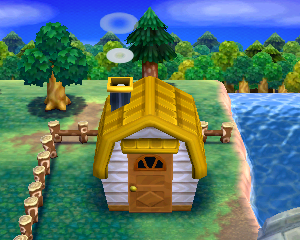 Default exterior of Poncho's house in Animal Crossing: Happy Home Designer