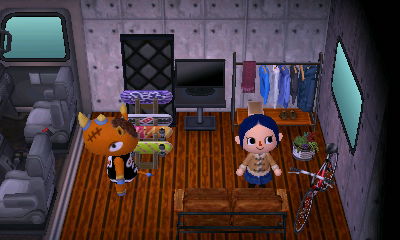 Interior of Spike's RV in Animal Crossing: New Leaf