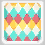The Pastel colored pattern for the kiddie bed.