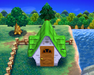 Default exterior of Margie's house in Animal Crossing: Happy Home Designer