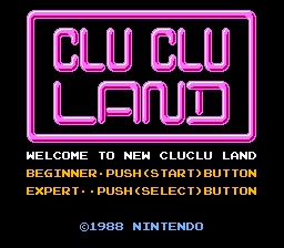 Clu Clu Land D Title Screen.png