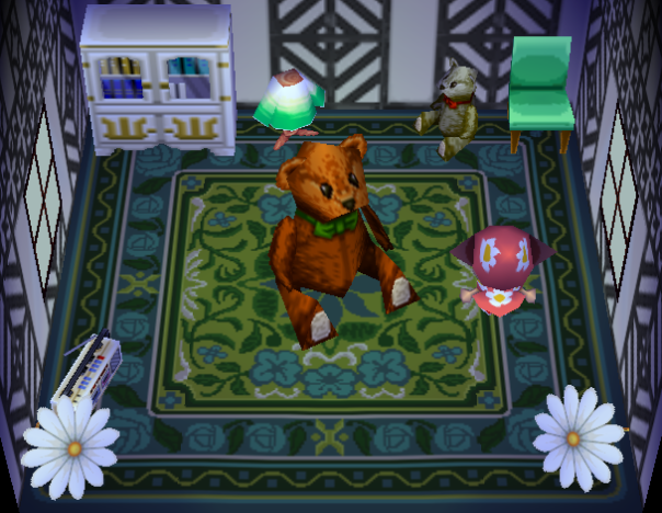 Interior of Chevre's house in Animal Crossing