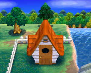 Default exterior of Drift's house in Animal Crossing: Happy Home Designer