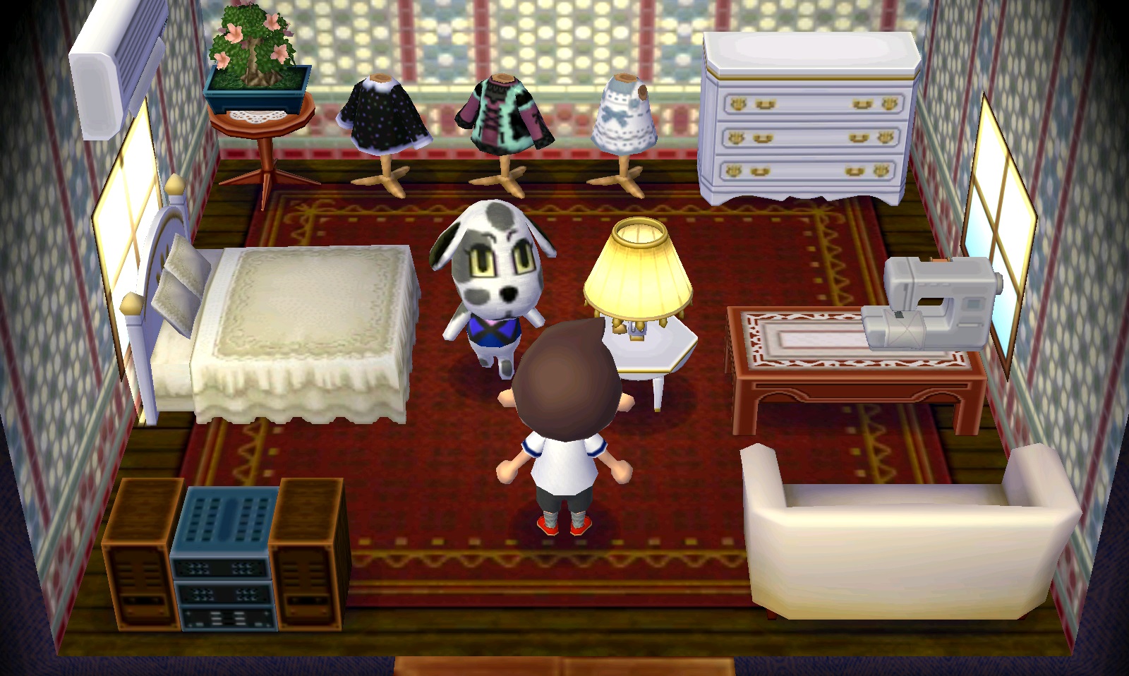 Interior of Portia's house in Animal Crossing: New Leaf