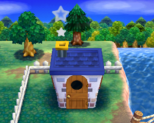 Default exterior of Ribbot's house in Animal Crossing: Happy Home Designer