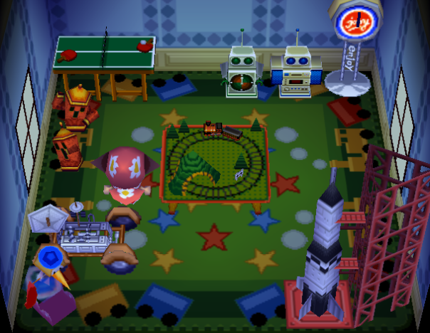 Interior of Weber's house in Animal Crossing