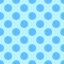 The Soda blue pattern for the polka-dot table.