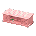 Ranch Lowboard (Pink - Pink Gingham) NH Icon.png