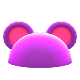 flashy round-ear animal hat (Purple)