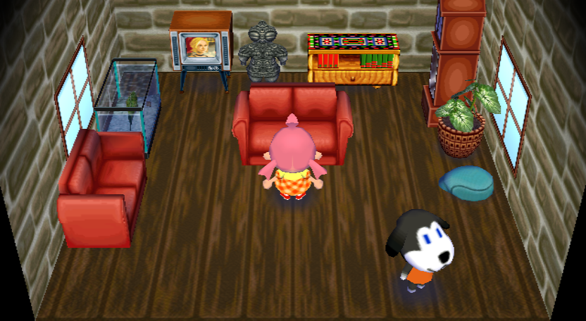 Interior of Walker's house in Animal Crossing: City Folk