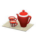 Tea Set (Red - Gray) NH Icon.png