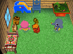 Interior of Dizzy's house in Animal Crossing: Wild World