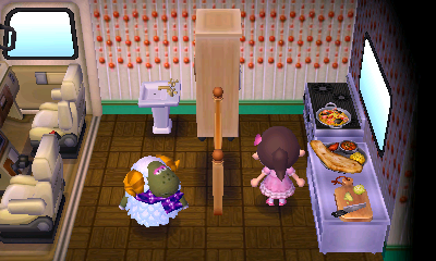 Interior of Cashmere's RV in Animal Crossing: New Leaf