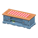 Ranch Lowboard (Blue - Red Gingham) NH Icon.png