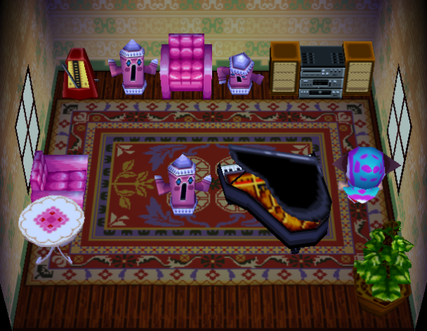 Interior of Huggy's house in Animal Crossing