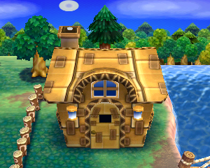 Default exterior of Punchy's house in Animal Crossing: Happy Home Designer