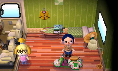 Interior of Isabelle's RV in Animal Crossing: New Leaf