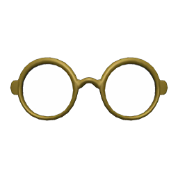Rimmed Glasses (Gold) NH Icon.png