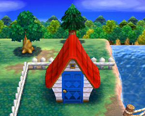 Default exterior of Whitney's house in Animal Crossing: Happy Home Designer