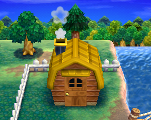 Default exterior of Sheldon's house in Animal Crossing: Happy Home Designer