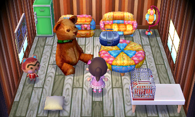 Interior of Hazel's house in Animal Crossing: New Leaf