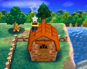 Default exterior of Kyle's house in Animal Crossing: Happy Home Designer