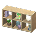 Open Wooden Shelves (Ash - Flowers Photo) NH Icon.png