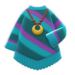 Poncho-Style Sweater (Peacock Blue) NH Icon.png