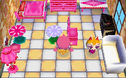 Interior of Monique's house in Animal Crossing: Wild World