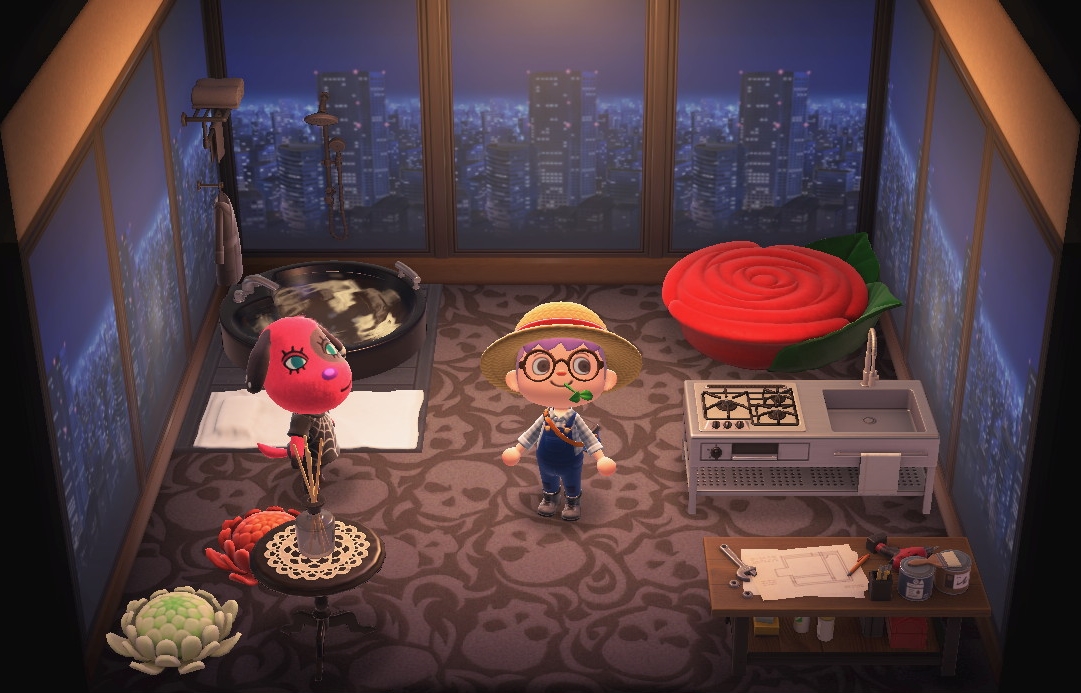Interior of Cherry's house in Animal Crossing: New Horizons