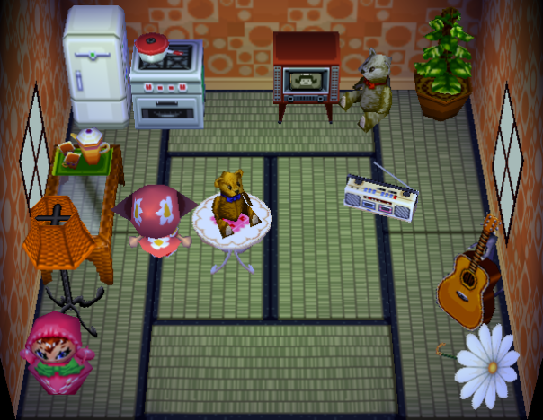 Interior of Tutu's house in Animal Crossing