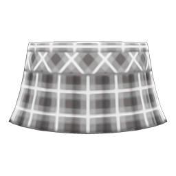 Checkered School Skirt's Light Gray variant