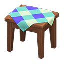 Wooden Mini Table (Dark Wood - Blue) NH Icon.png