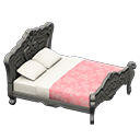 Elegant Bed (Silver - Pink Roses) NH Icon.png