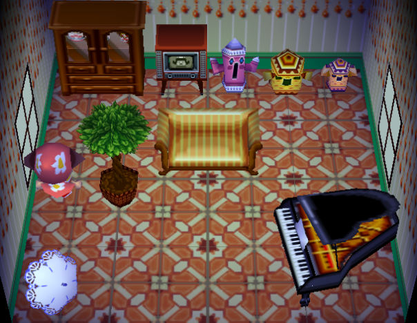 Interior of Eunice's house in Animal Crossing