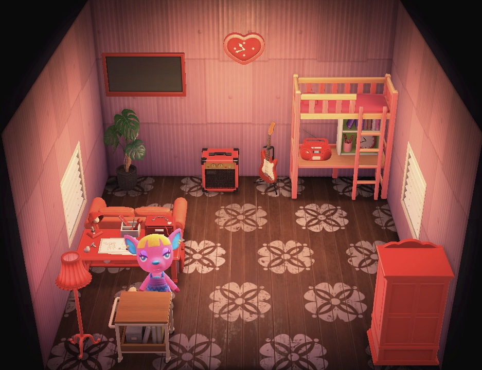 Interior of Fuchsia's house in Animal Crossing: New Horizons