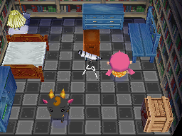 Interior of Nan's house in Animal Crossing: Wild World