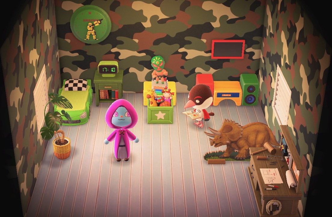 Interior of Peck's house in Animal Crossing: New Horizons