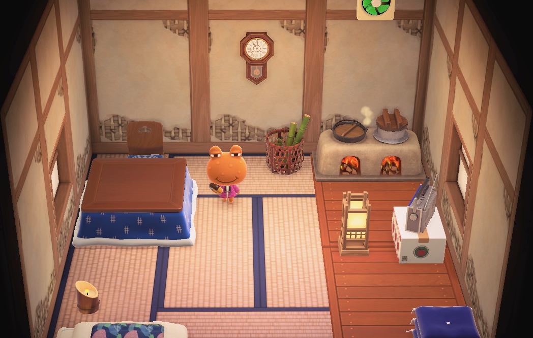 Interior of Wart Jr.'s house in Animal Crossing: New Horizons