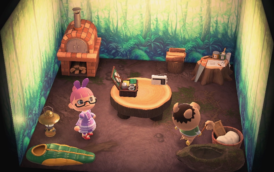 Interior of Spork's house in Animal Crossing: New Horizons