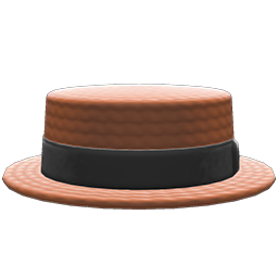 шляпка канотье (Темно-коричневый)