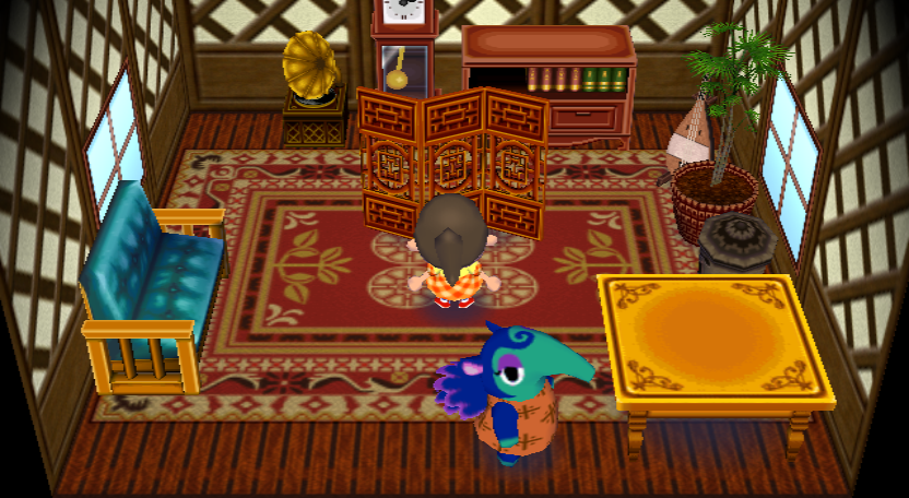 Interior of Pango's house in Animal Crossing: City Folk