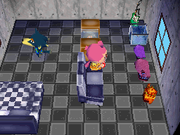 Interior of Wolfgang's house in Animal Crossing: Wild World