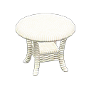 Rattan end table's White variant