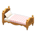 Ranch Bed (Natural - Pink Gingham) NH Icon.png